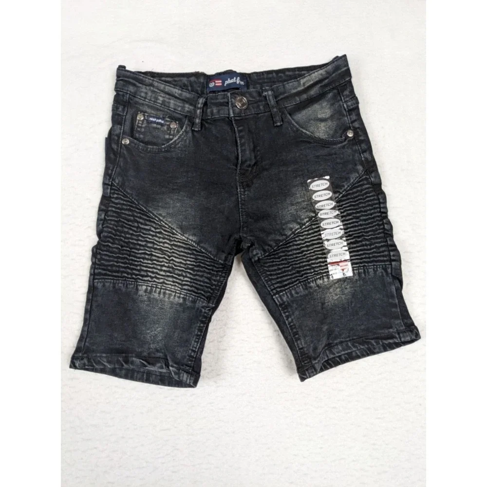 Phat Farm Youth Shorts Size 14 Black Stretch Denim Size 14 Kids Boys